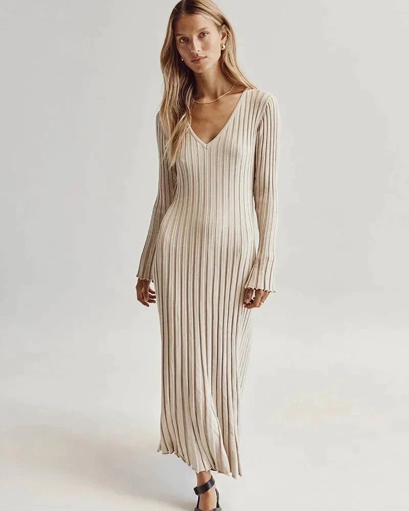 Robe Midi Élégante à Manches Longues pour Femmes - Marie Montel