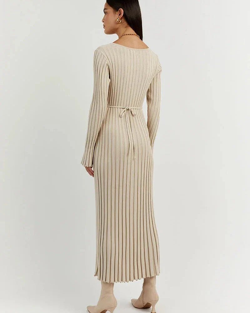Robe Midi Élégante à Manches Longues pour Femmes - Marie Montel