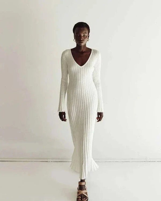 Robe Midi Élégante à Manches Longues pour Femmes - Marie Montel