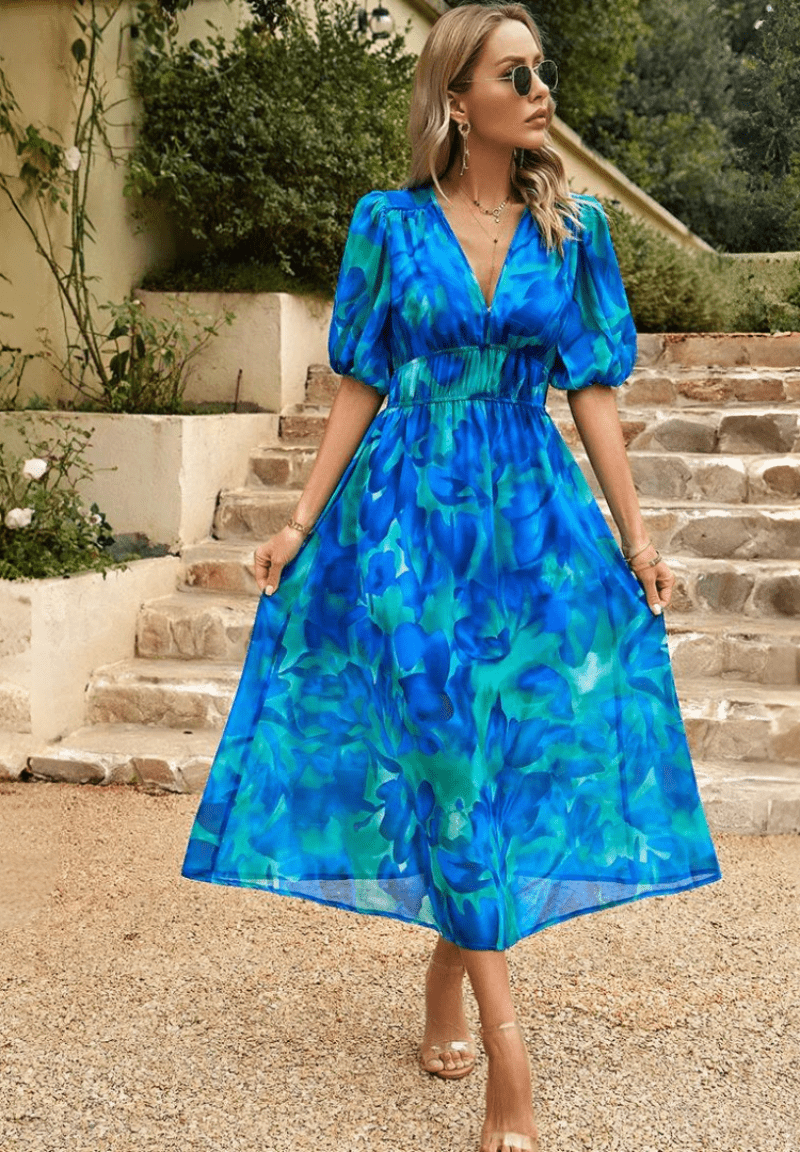 Robe Midi Élégante Multicolore pour Femmes - Marie Montel