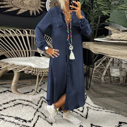 Robe Midi en Denim pour Femmes - Marie Montel