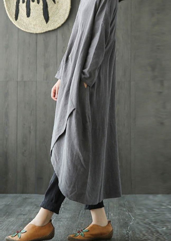 Robe Midi Irrégulière à Manches Longues pour Femmes - Marie Montel