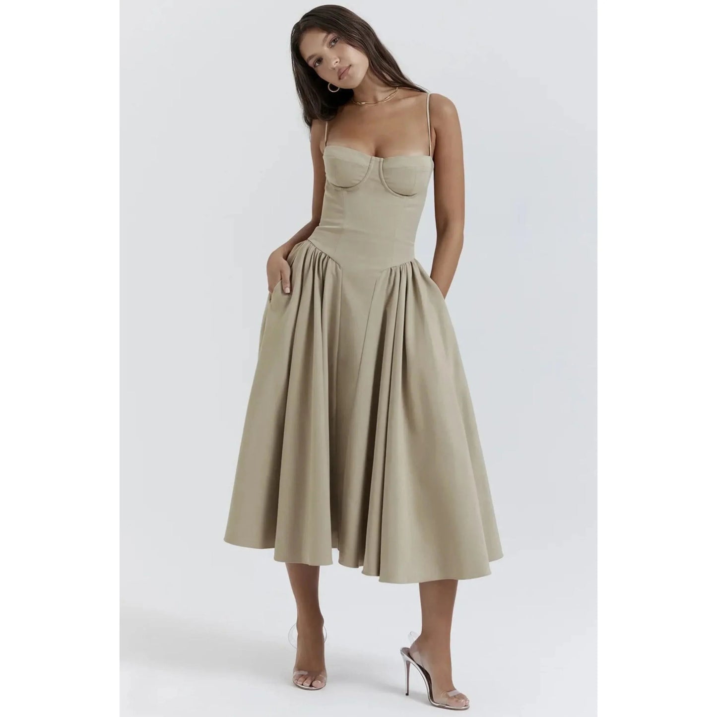 Robe Midi Sans Manches pour Femmes - Marie Montel