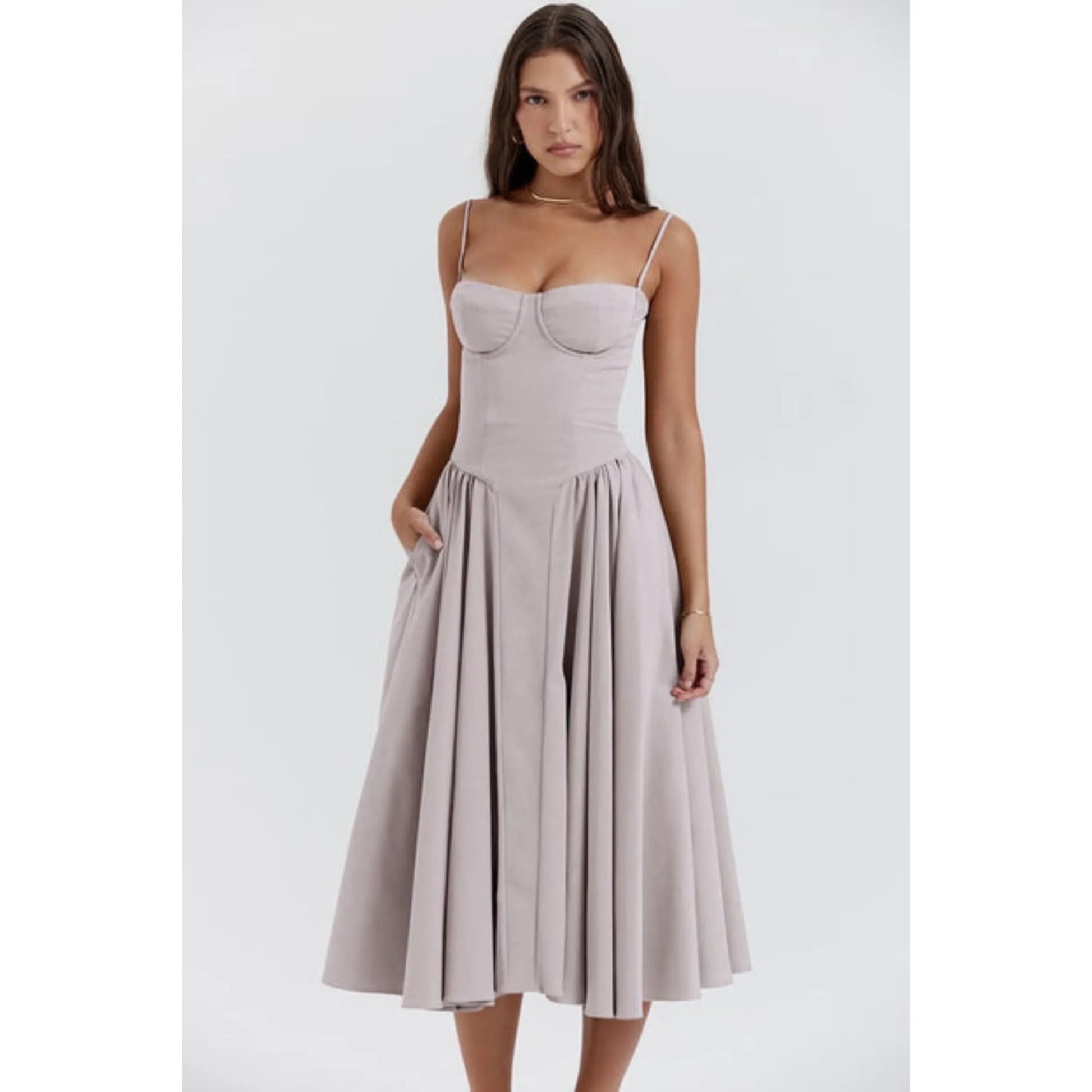 Robe Midi Sans Manches pour Femmes - Marie Montel