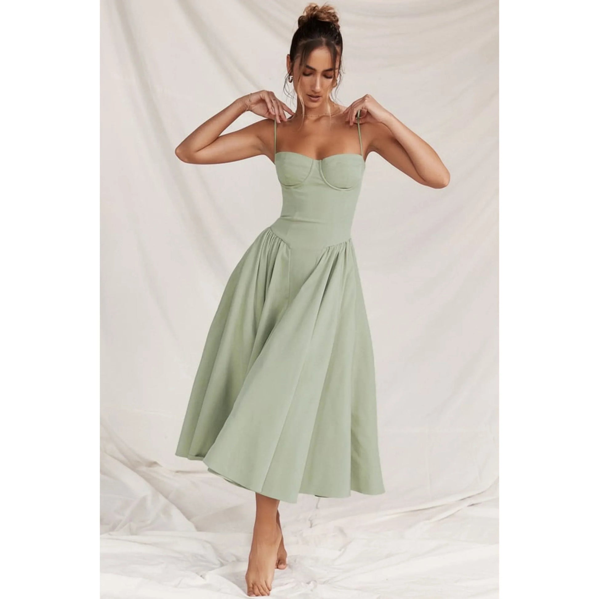 Robe Midi Sans Manches pour Femmes - Marie Montel