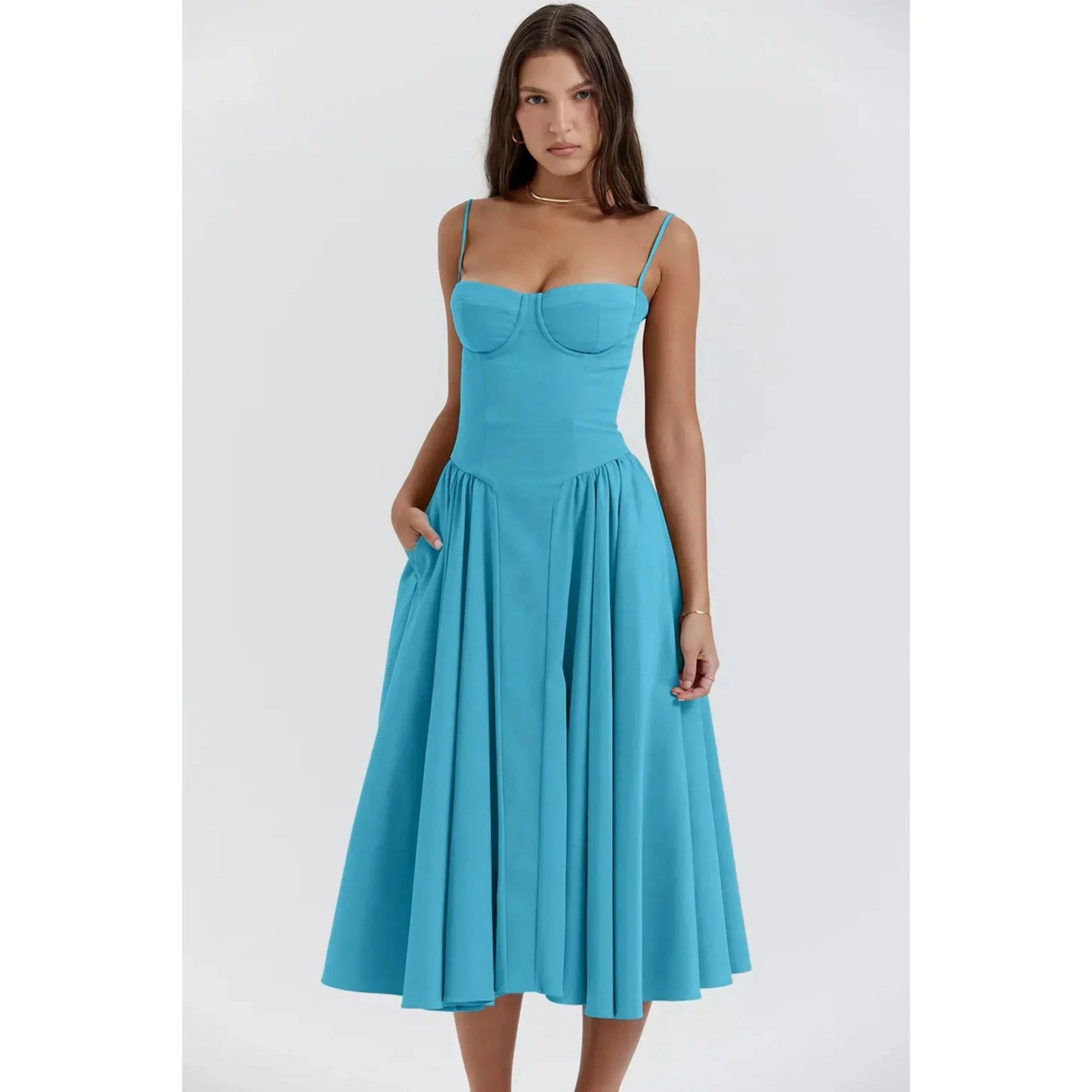 Robe Midi Sans Manches pour Femmes - Marie Montel