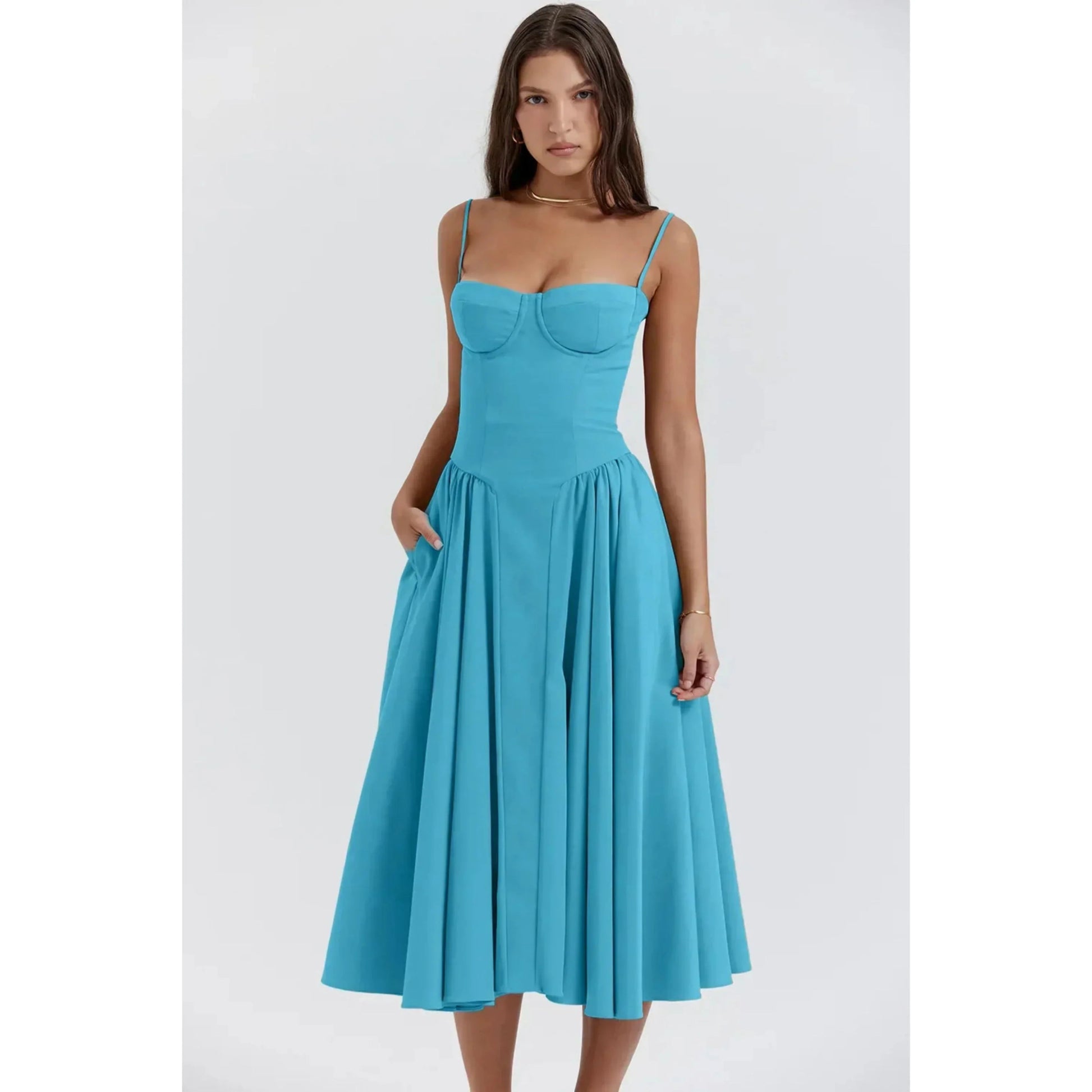 Robe Midi Sans Manches pour Femmes - Marie Montel