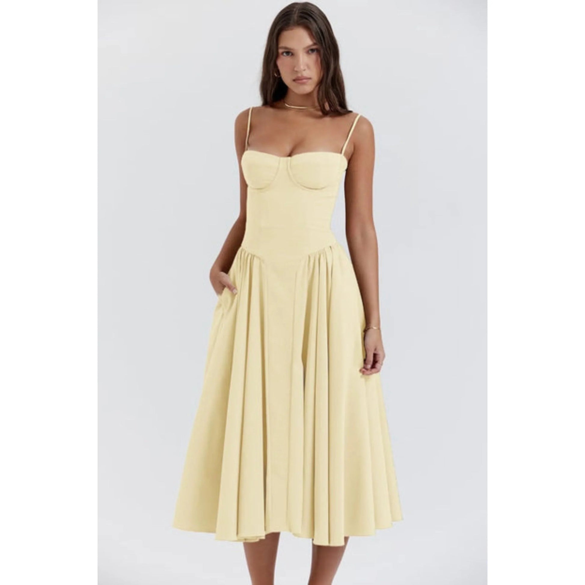 Robe Midi Sans Manches pour Femmes - Marie Montel