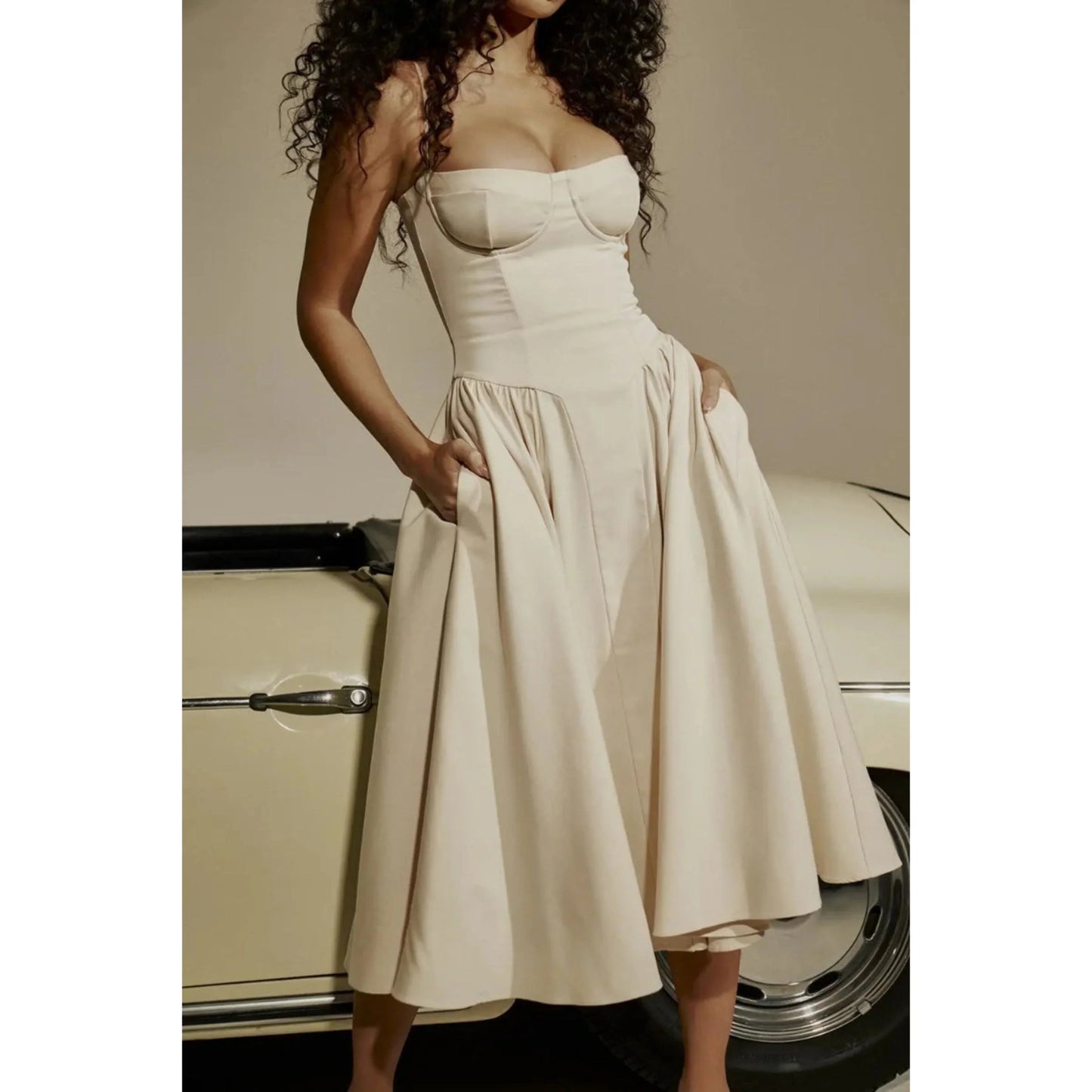 Robe Midi Sans Manches pour Femmes - Marie Montel