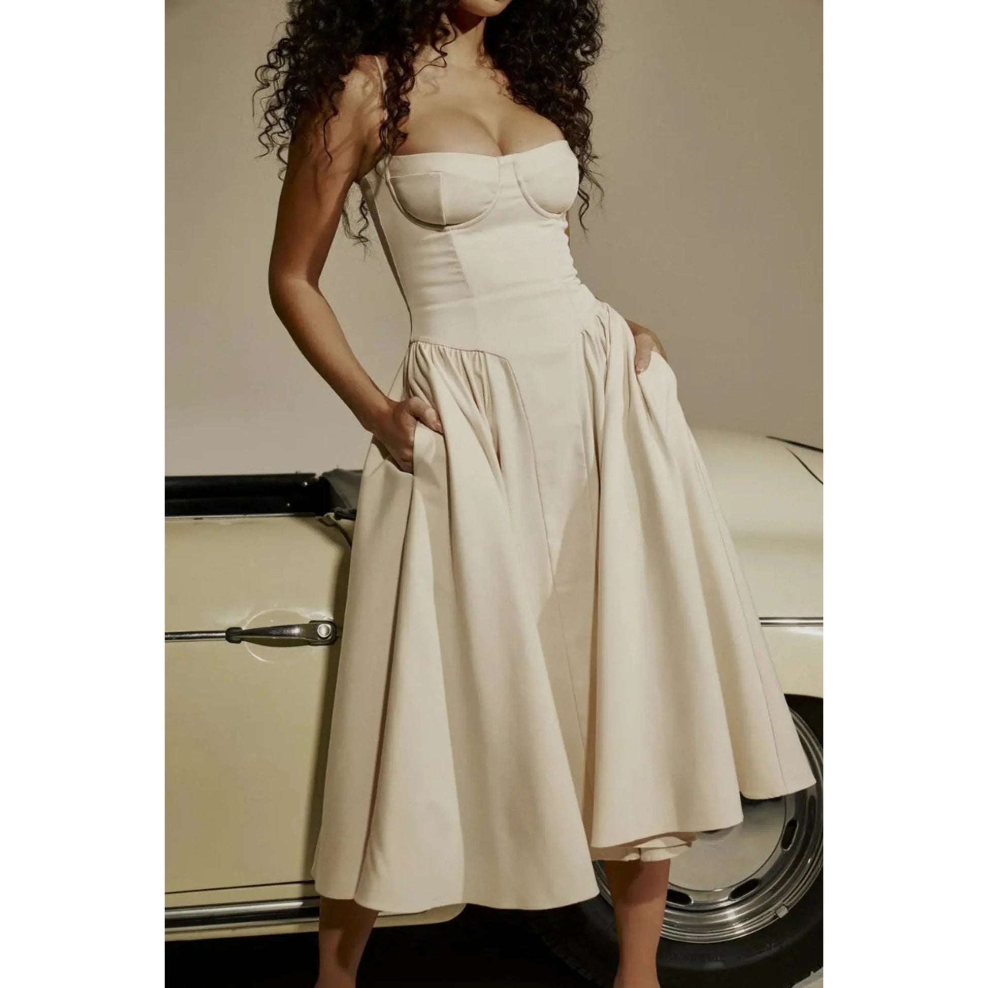Robe Midi Sans Manches pour Femmes - Marie Montel