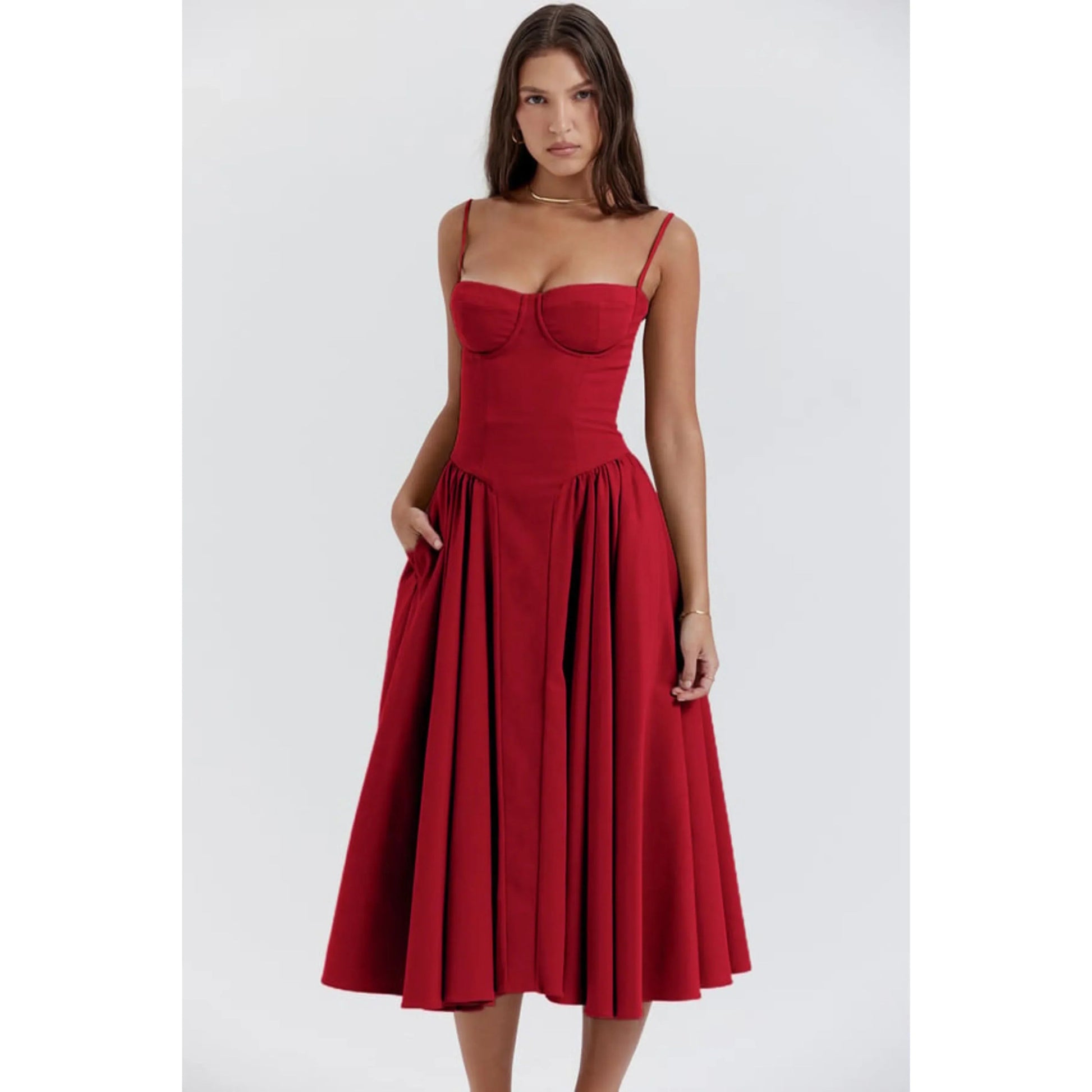 Robe Midi Sans Manches pour Femmes - Marie Montel