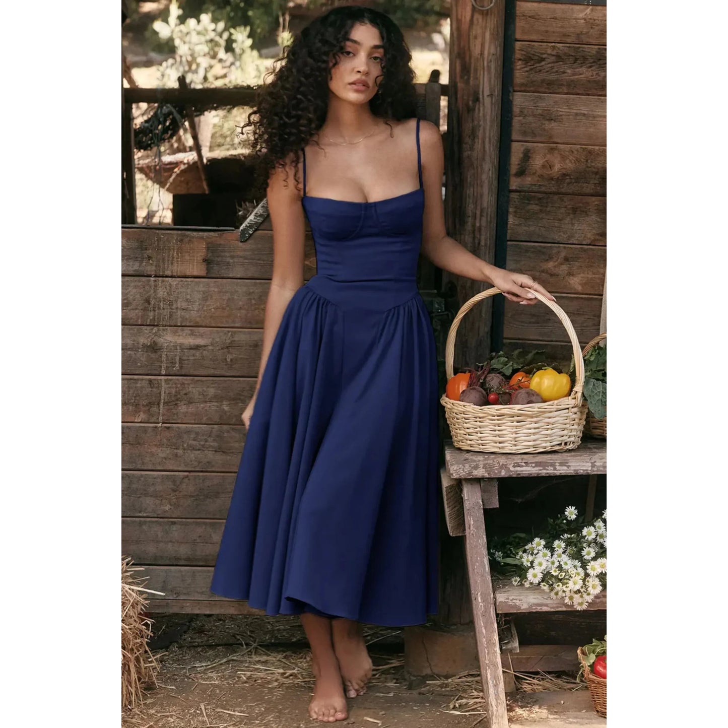 Robe Midi Sans Manches pour Femmes - Marie Montel
