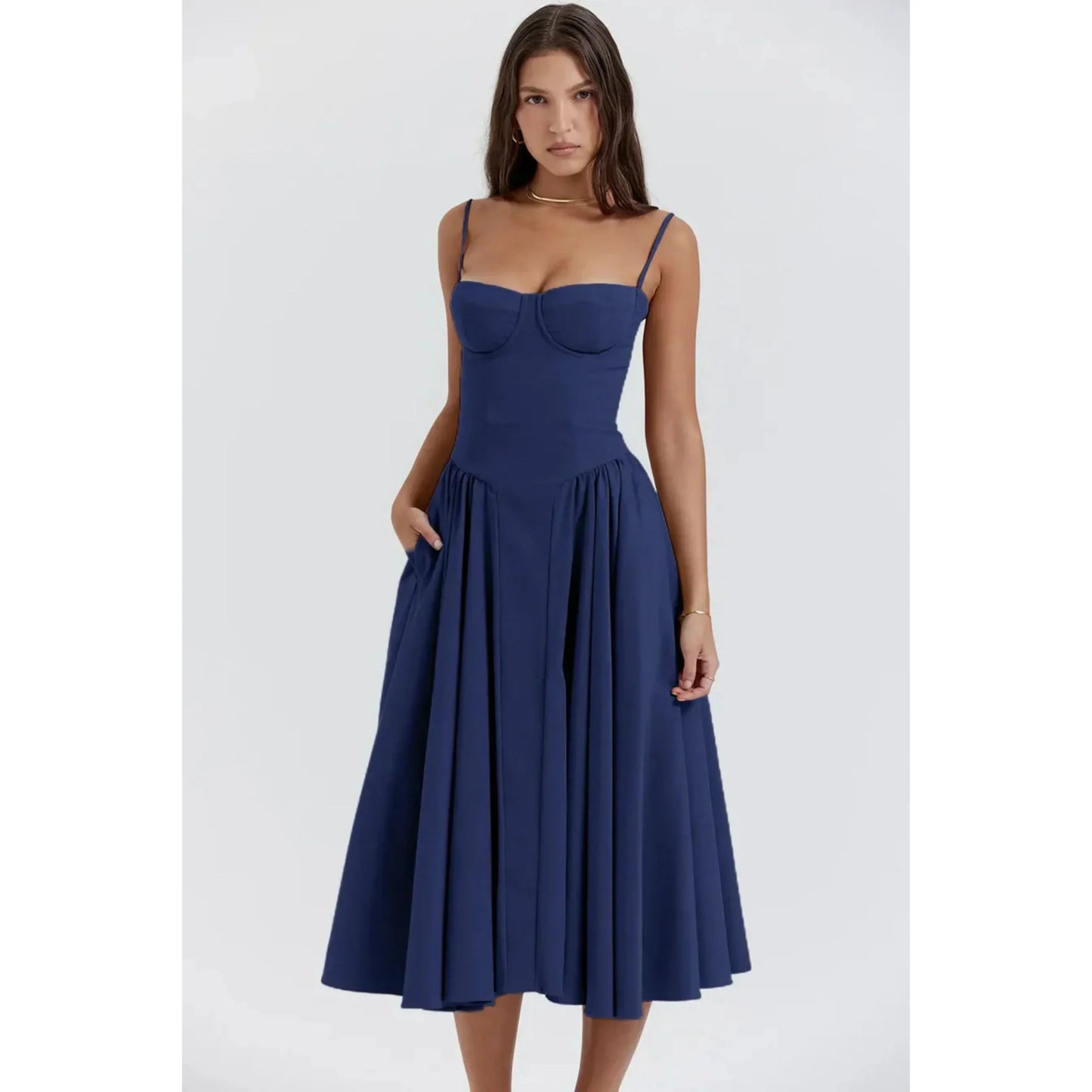 Robe Midi Sans Manches pour Femmes - Marie Montel
