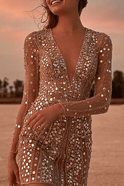 Robe Minikleid Pailletten pour Femmes - Marie Montel