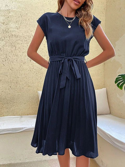 Robe Plissée à Manches Courtes pour Femmes - Marie Montel