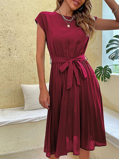 Robe Plissée à Manches Courtes pour Femmes - Marie Montel