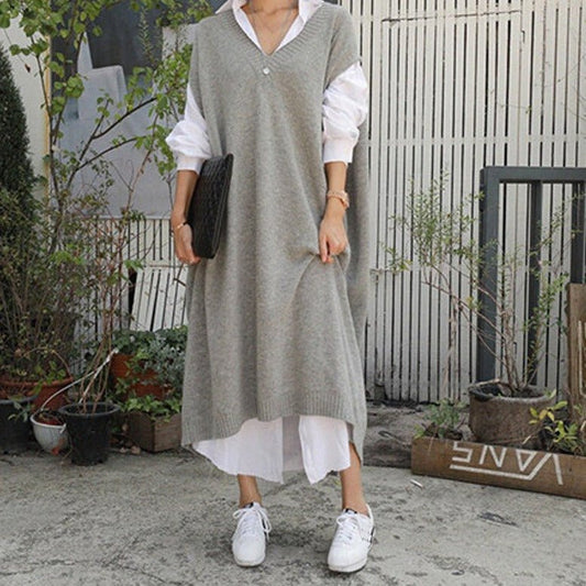 Robe Pull V - Ausschnitt Chic pour Femmes - Marie Montel