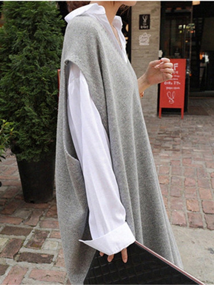 Robe Pull V - Ausschnitt Chic pour Femmes - Marie Montel