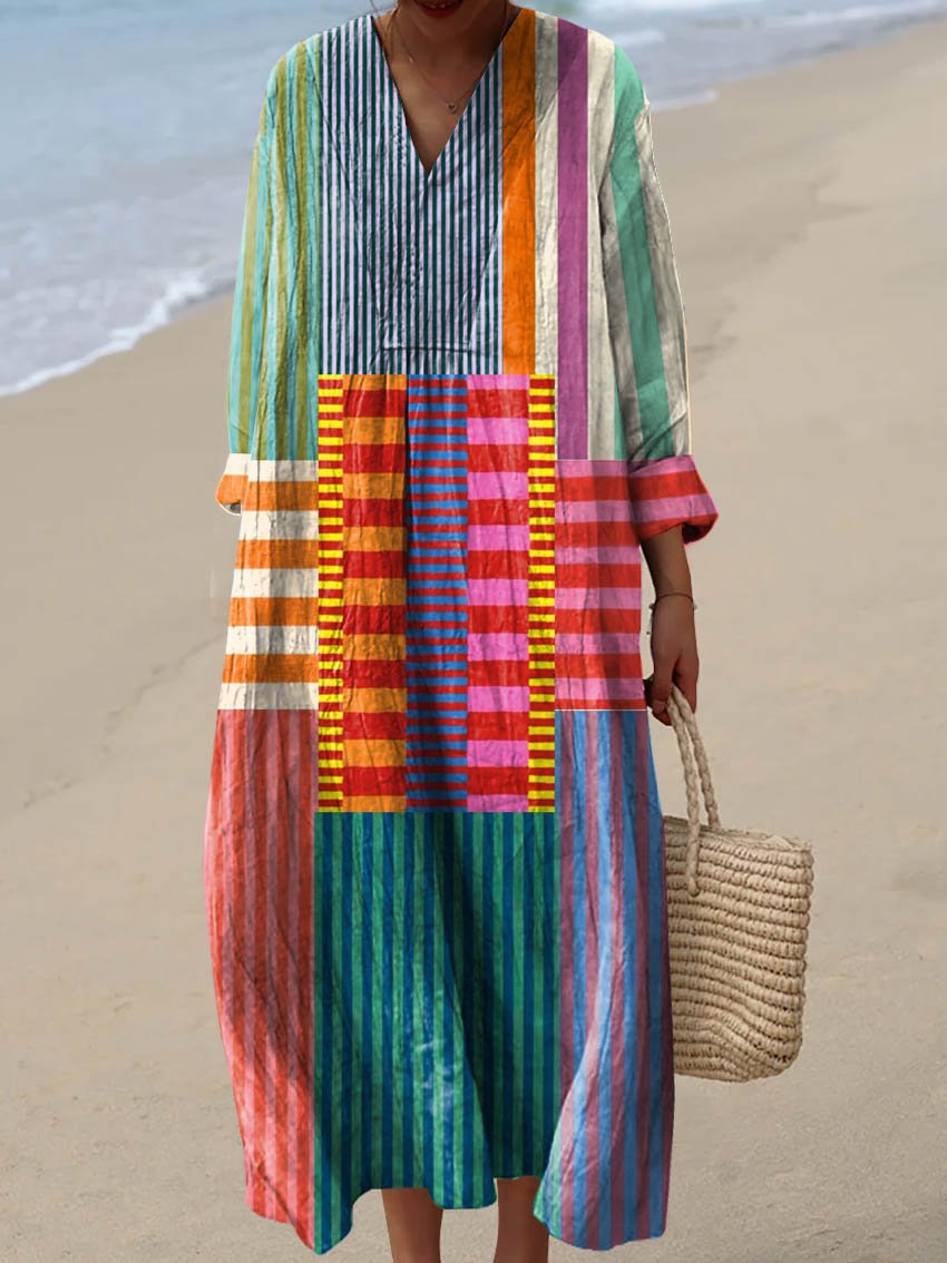 Robe Vintage à Motifs Géométriques pour Femmes - Marie Montel