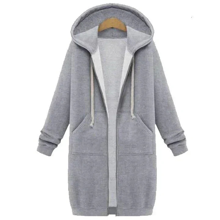 Sweat-shirt long à zip pour femmes