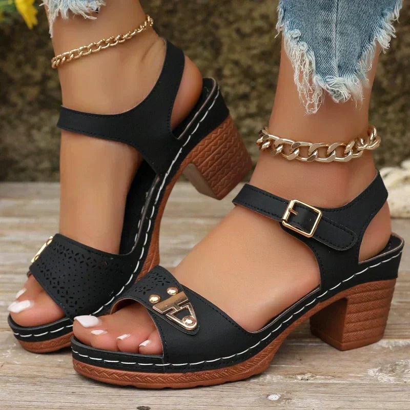 Sandales Chic à Talons Épais pour Femmes - Marie Montel