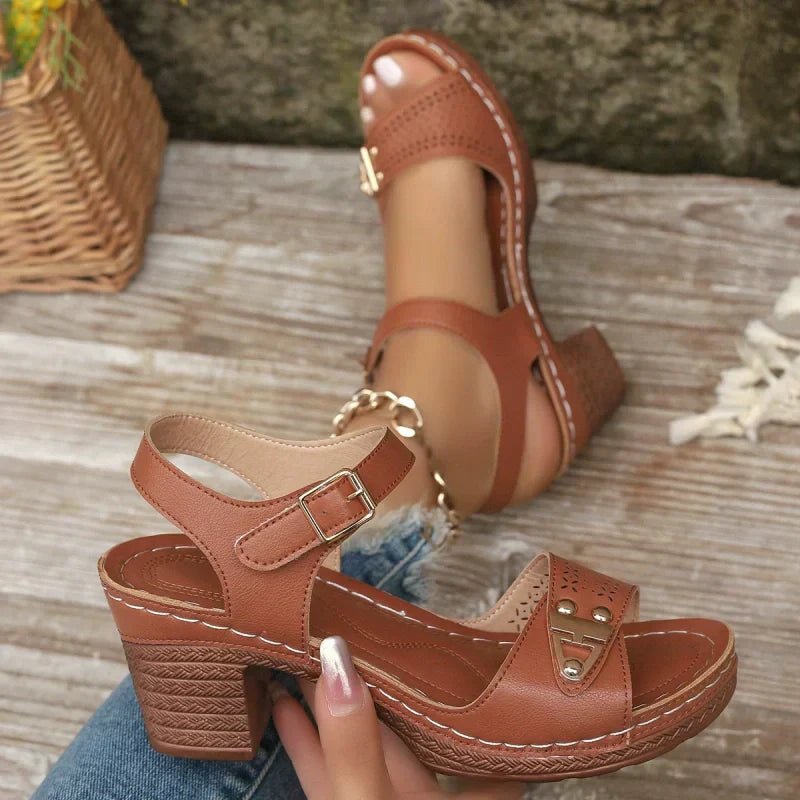 Sandales Chic à Talons Épais pour Femmes - Marie Montel