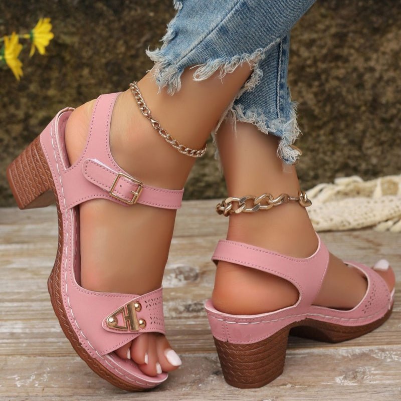 Sandales Chic à Talons Épais pour Femmes - Marie Montel