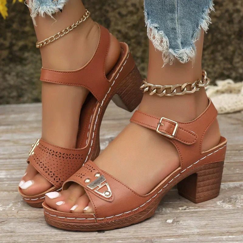 Sandales Chic à Talons Épais pour Femmes - Marie Montel