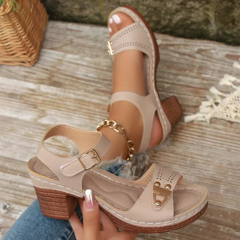 Sandales Chic à Talons Épais pour Femmes - Marie Montel