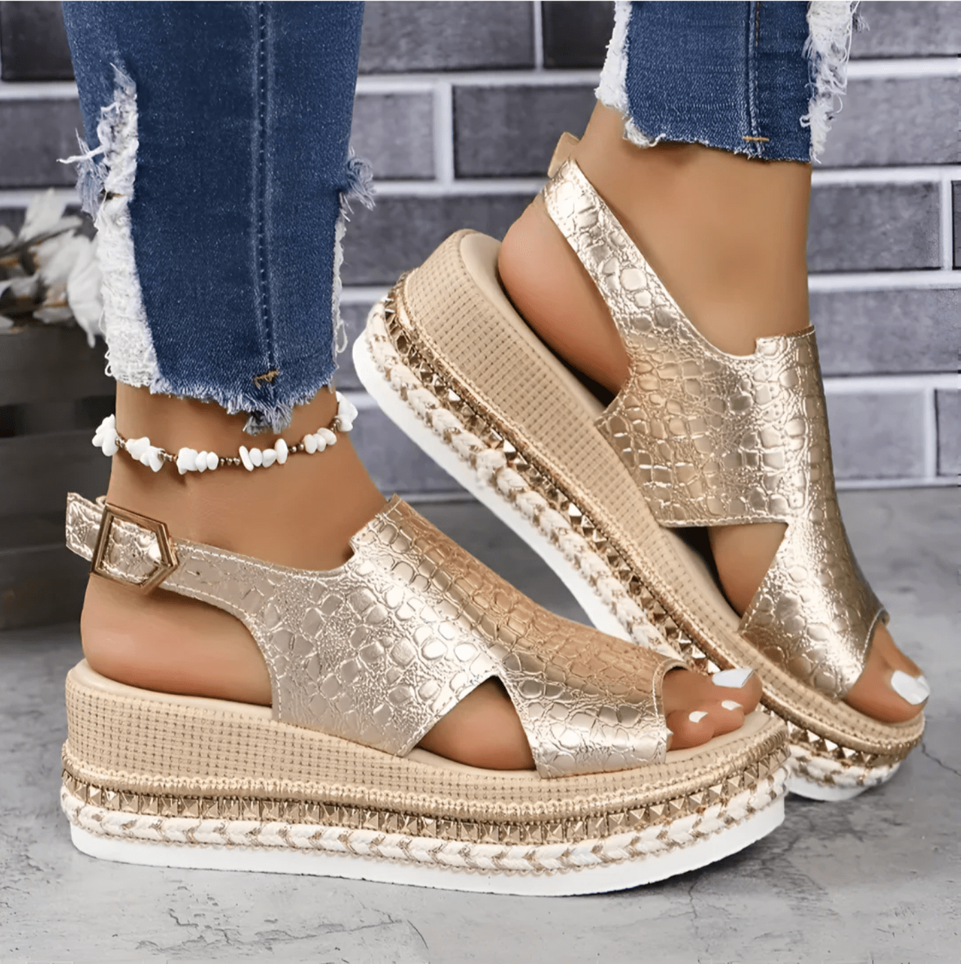 Sandales Confortables à Talon Épais pour Femmes - Marie Montel