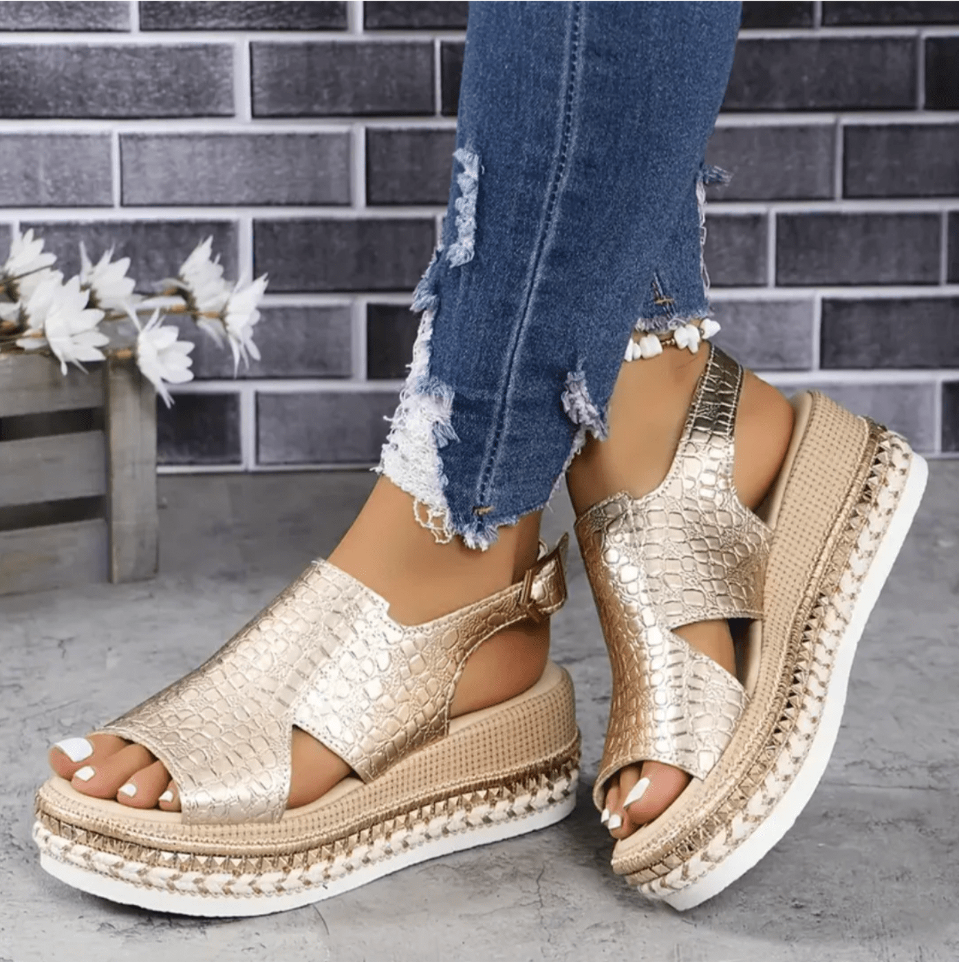 Sandales Confortables à Talon Épais pour Femmes - Marie Montel