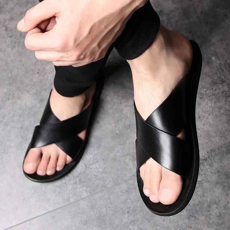 Sandales Confortables en Cuir pour Hommes - Marie Montel