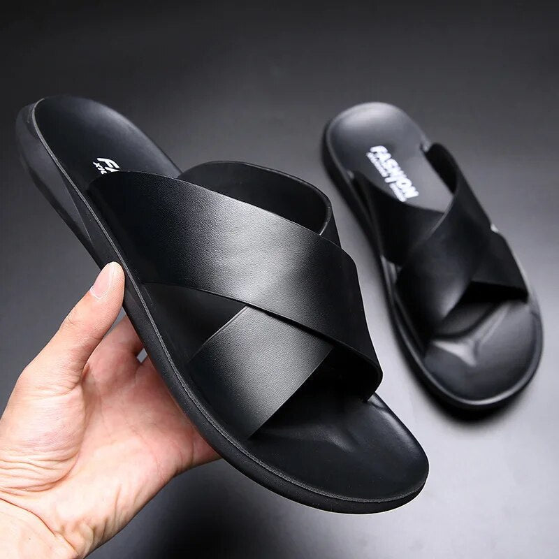 Sandales Confortables en Cuir pour Hommes - Marie Montel