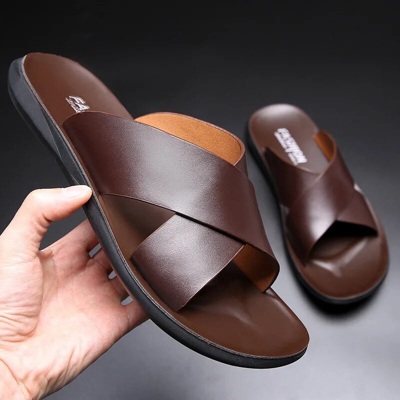 Sandales Confortables en Cuir pour Hommes - Marie Montel