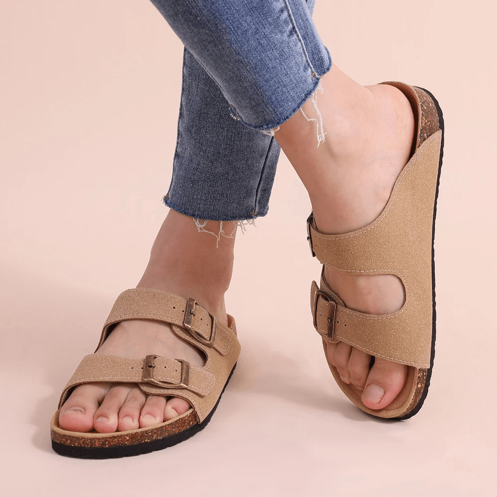 Sandales Confortables en Cuir Suédé pour Femmes - Marie Montel