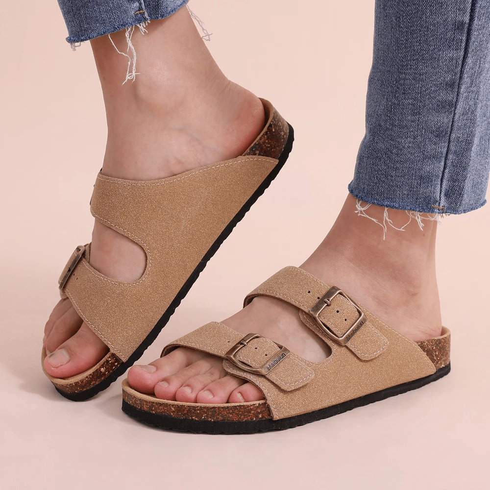 Sandales Confortables en Cuir Suédé pour Femmes - Marie Montel
