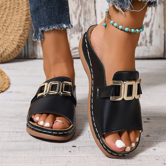 Sandales Confortables en Cuir Synthétique pour Femmes - Marie Montel