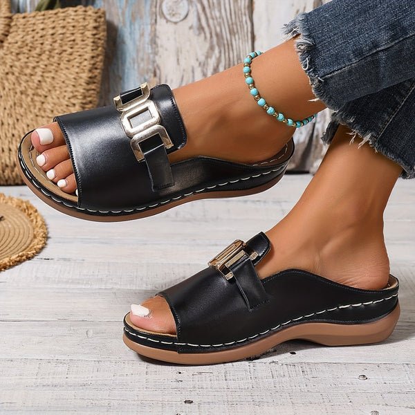 Sandales Confortables en Cuir Synthétique pour Femmes - Marie Montel