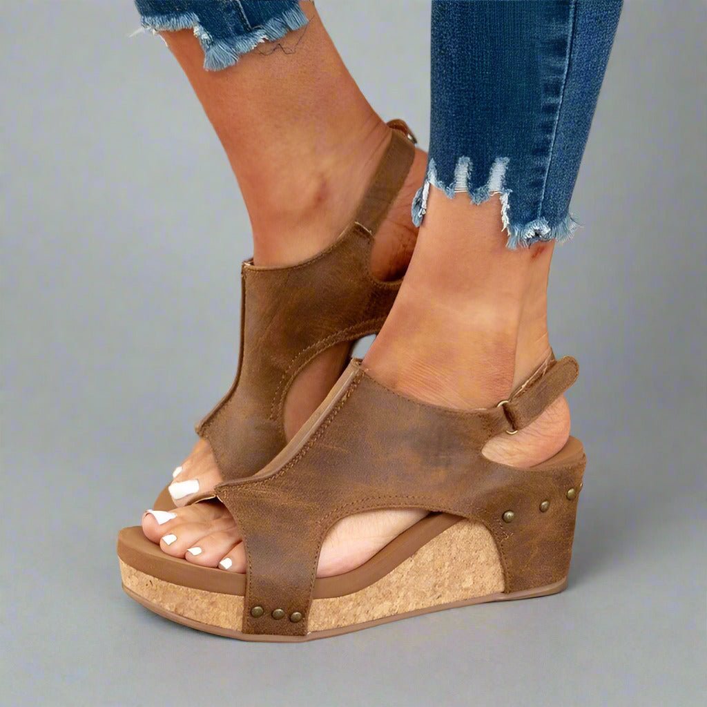 Sandales Confortables en Cuir Vegan pour Femmes - Marie Montel