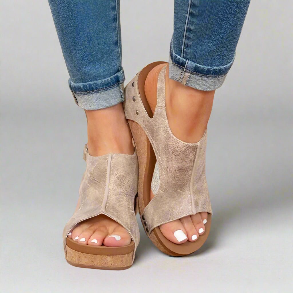Sandales Confortables en Cuir Vegan pour Femmes - Marie Montel