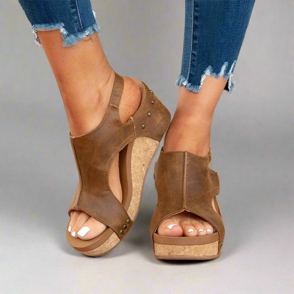 Sandales Confortables en Cuir Vegan pour Femmes - Marie Montel
