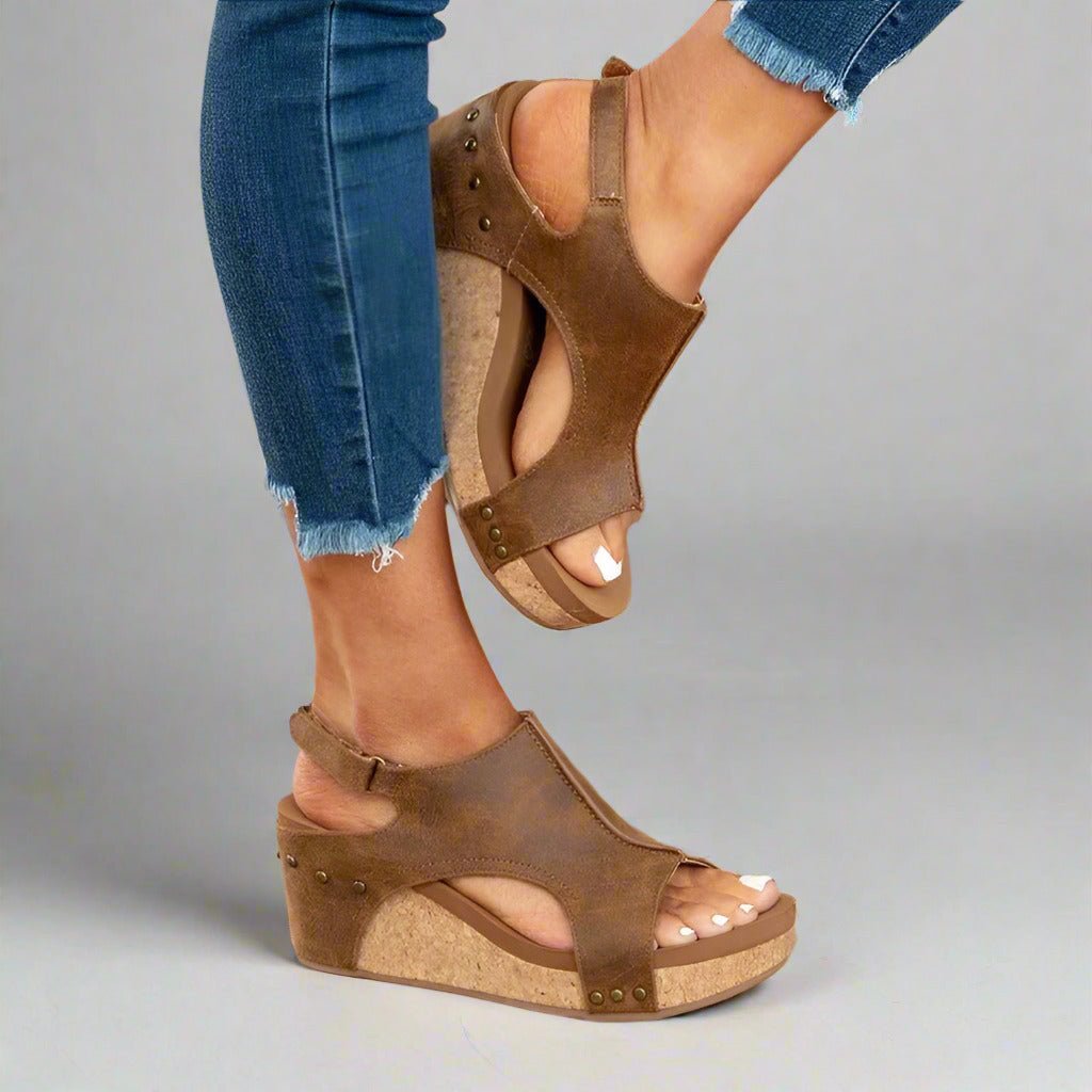 Sandales Confortables en Cuir Vegan pour Femmes - Marie Montel