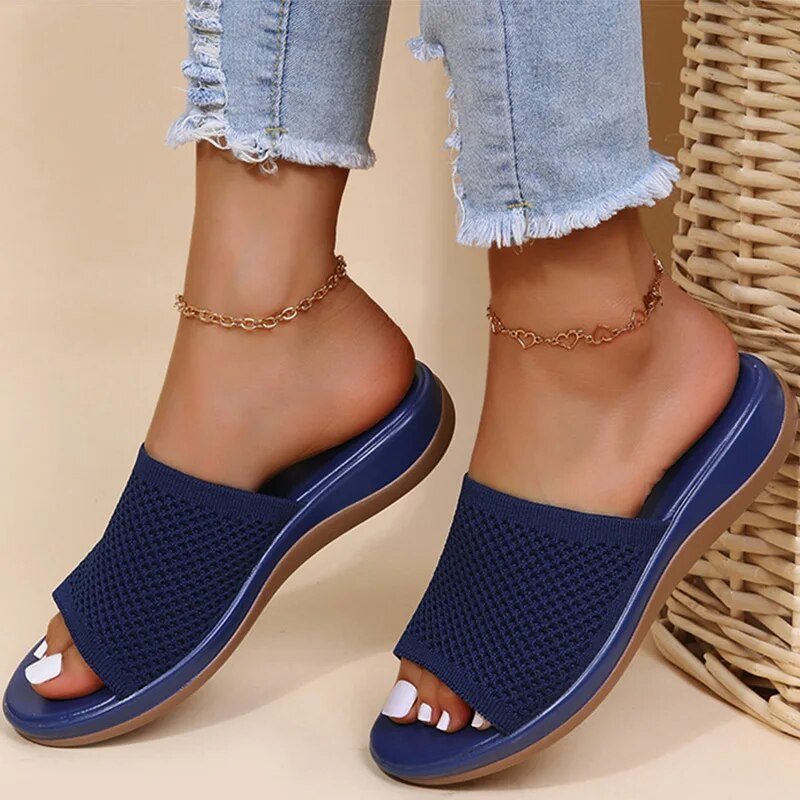 Sandales Confortables pour Femmes en Rose et Bleu - Marie Montel