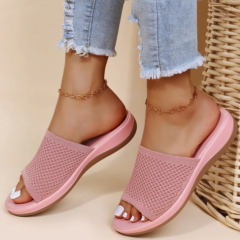 Sandales Confortables pour Femmes en Rose et Bleu - Marie Montel