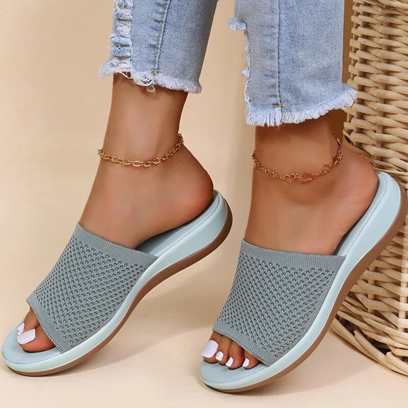Sandales Confortables pour Femmes en Rose et Bleu - Marie Montel