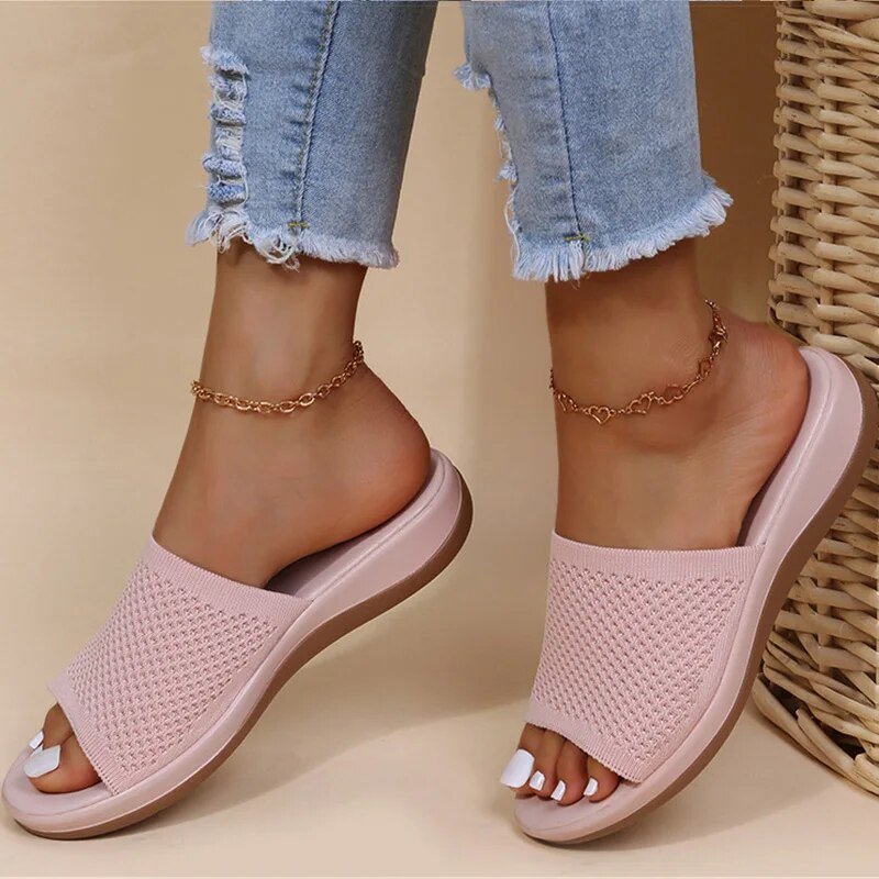 Sandales Confortables pour Femmes en Rose et Bleu - Marie Montel
