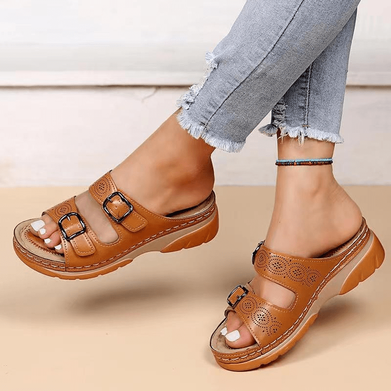 Sandales Ergonomiques en Cuir pour Femmes - Marie Montel