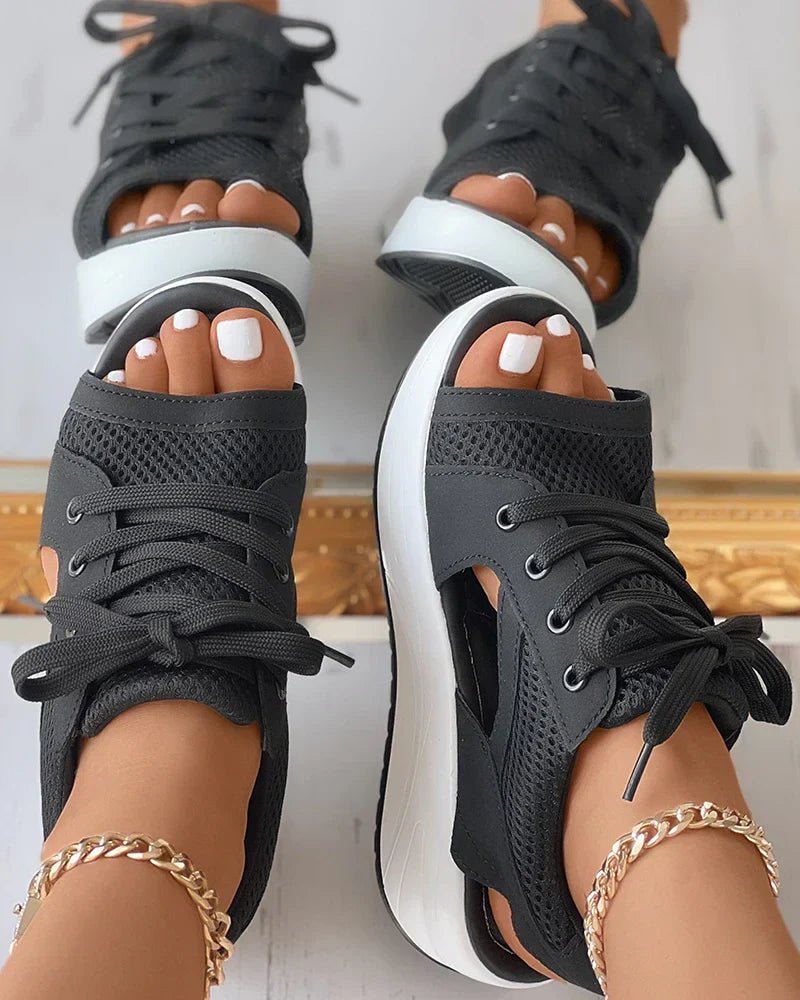 Sandales Orthopédiques Muffin à Laçage pour Femmes - Marie Montel