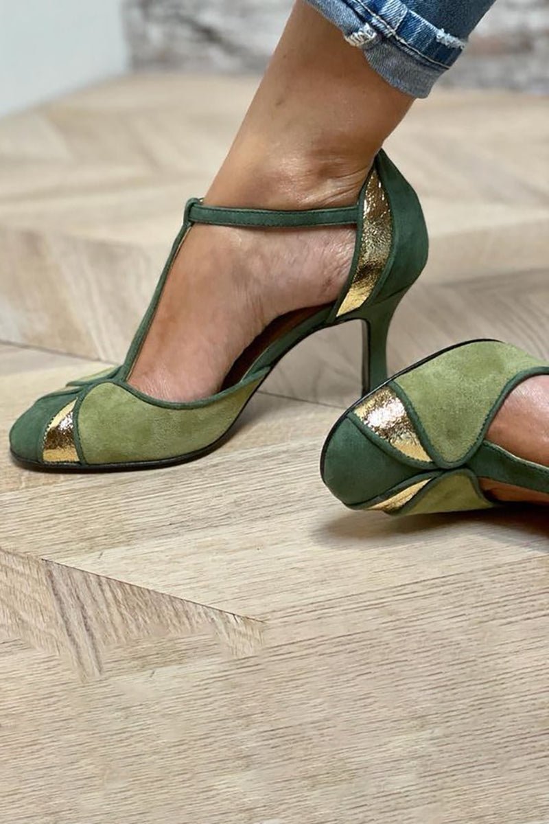 Sandales Patchwork Chic à Talons pour Femmes - Marie Montel