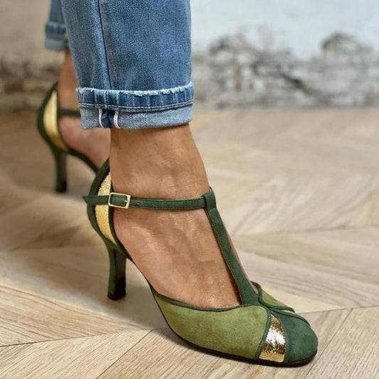 Sandales Patchwork Chic à Talons pour Femmes - Marie Montel